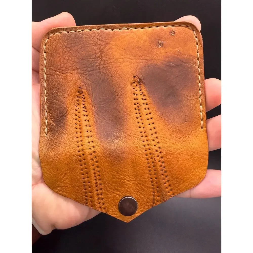 One-of-a-Kind Baseball Glove Button Snap Wallet – Vintage 1960s Leather